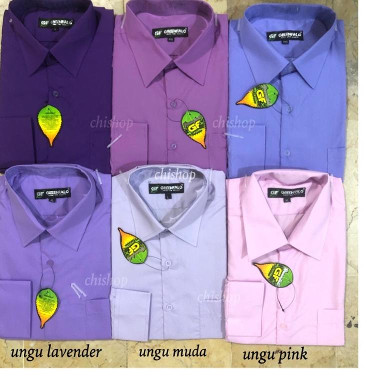 Paling popular KEMEJA PRIA GREENFALO-KEMEJA POLOS LENGAN PANJANG PRIA WARNA UNGU / UNGU MUDA / UNGU
