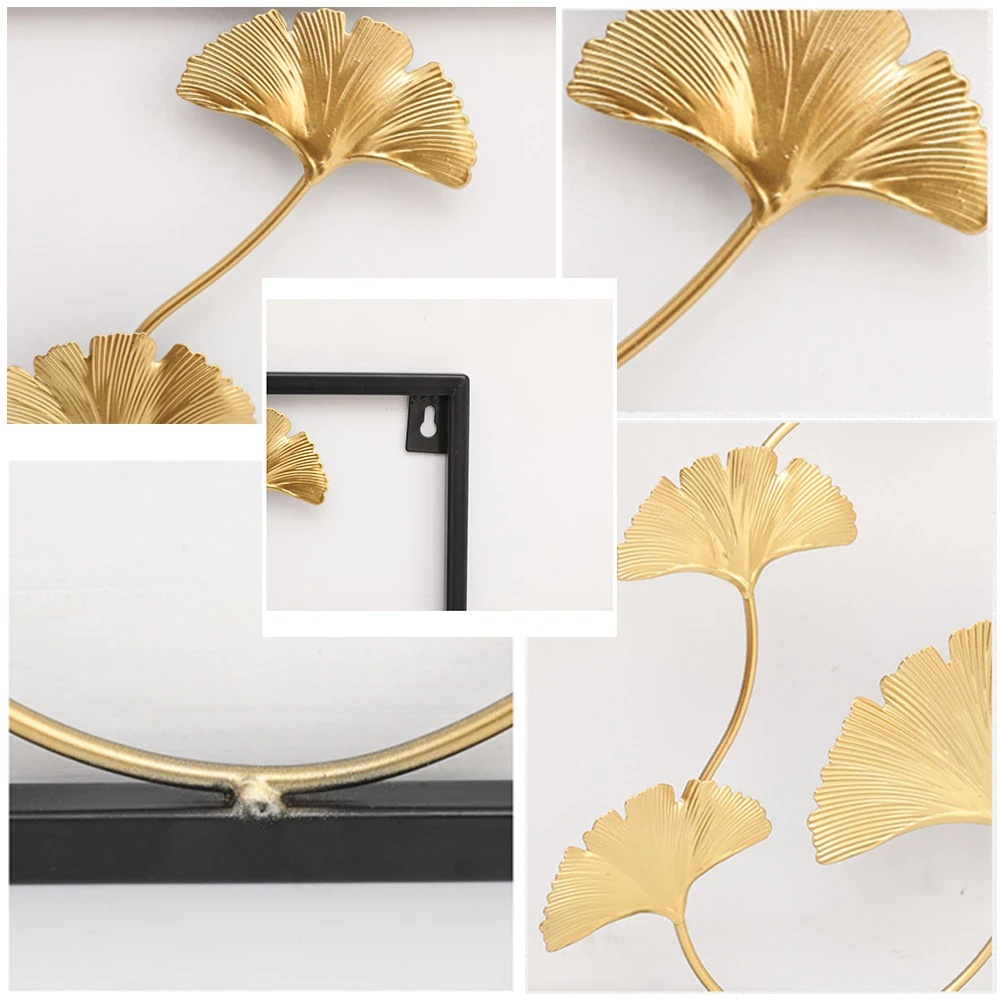 Hot Sale/Golden Hiasan Dinding Dekorasi Rumah/Ornamen Liontin Daun Ginkgo Besi Tempa/Daun Besi Tempa metal Wall decor Untuk Ruang Tamu Sofa Latar Belakang Dinding Liontin Artwork