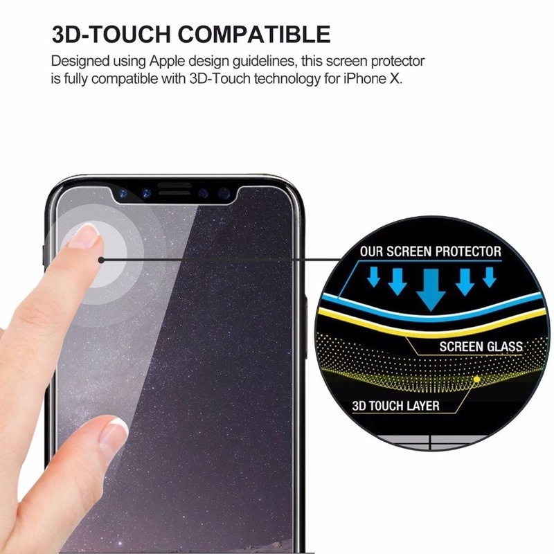 Pelindung Layar Tempered Glass 9h Transparan Anti Ledakan Untuk iPhone X / XR / XS Max