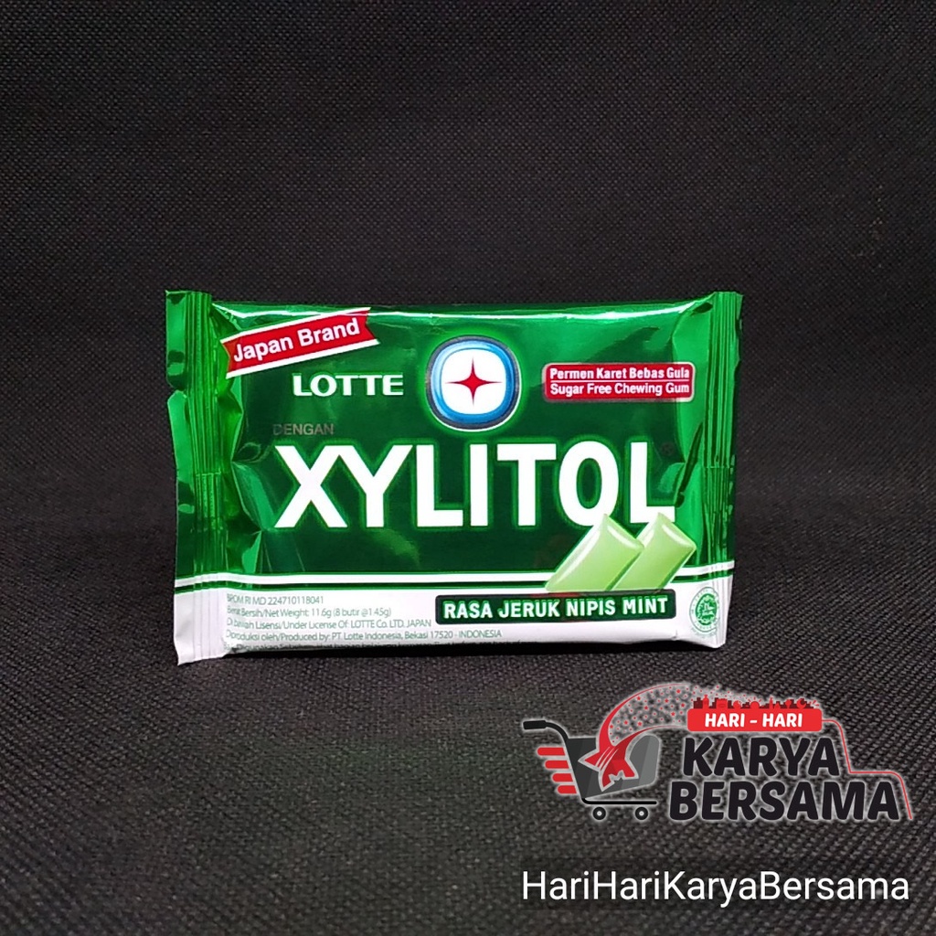 

LOTTE XYLITOL RASA JERUK NIPIS MINT 11.6GR