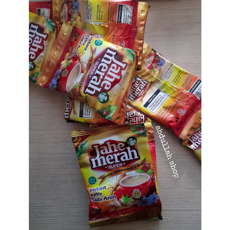 

Jahe Merah Super plus ginseng habbat madu H64 | Jahe Merah Super Kencono Sari Sachet