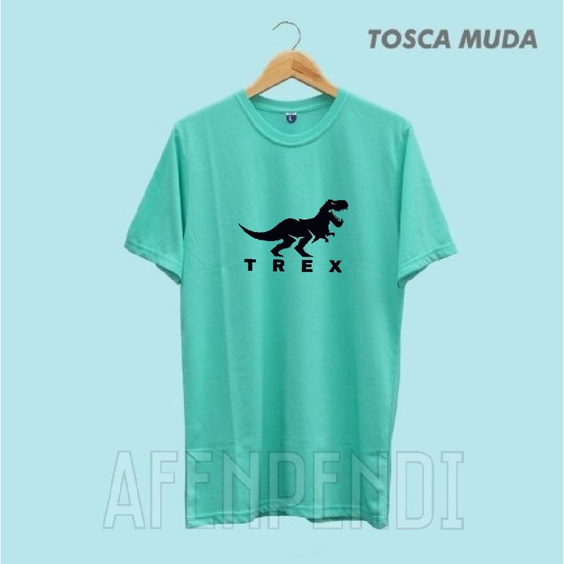 kaos pria oblong dewasa TREX DINOSAURUS ukuran baju s m l xl xxl xxxl