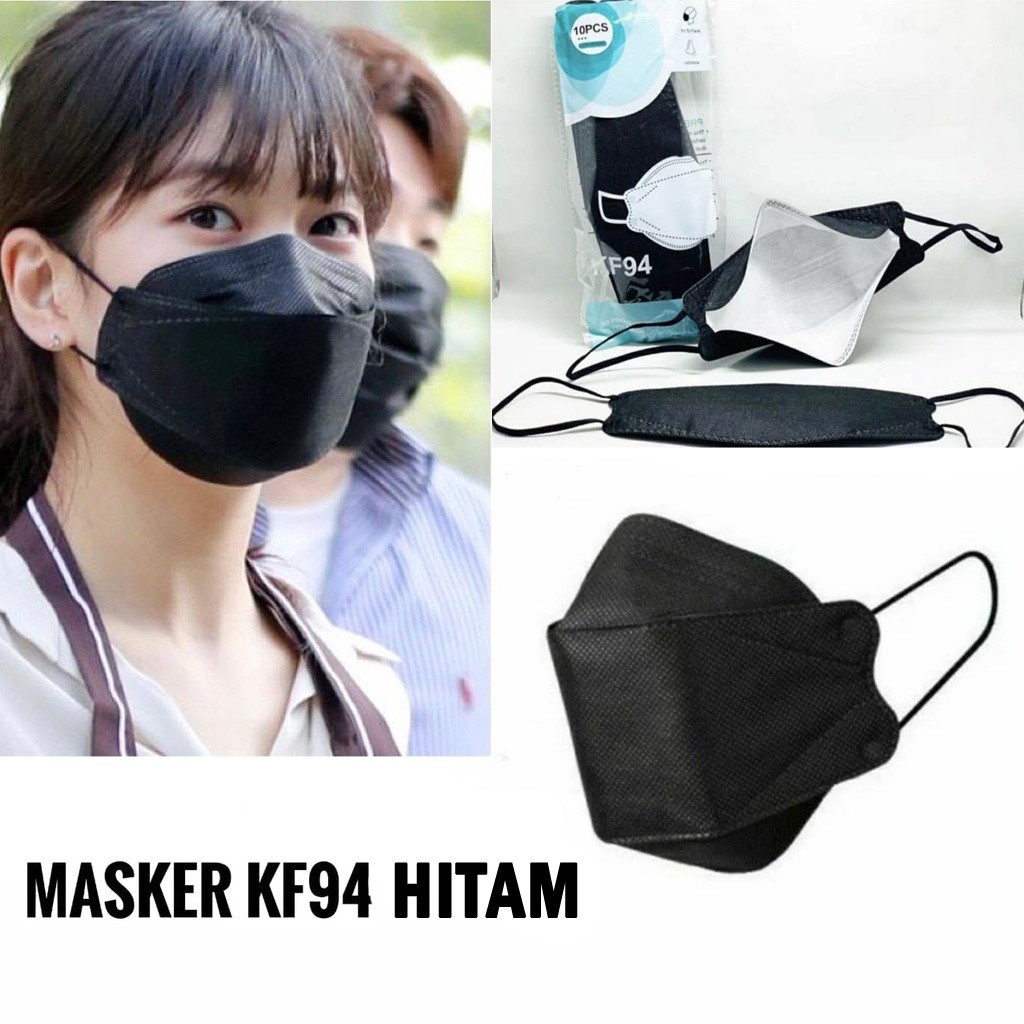 MASKER KF94 HITAM/PUTIH ( isi 10pcs )