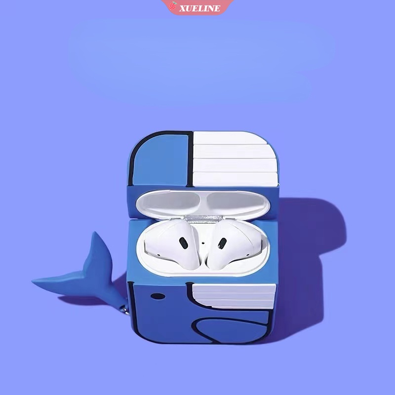 Whale Casing Silikon Pelindung Apple AirPods 1 2 Bentuk Ikan Paus Lucu