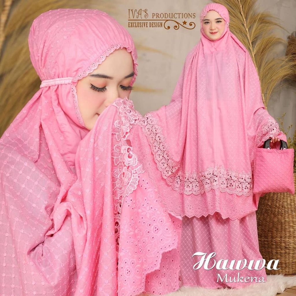 Mukena Hawwa Bahan Katun Paris Premium Harga Grosir/Best Seller/COD