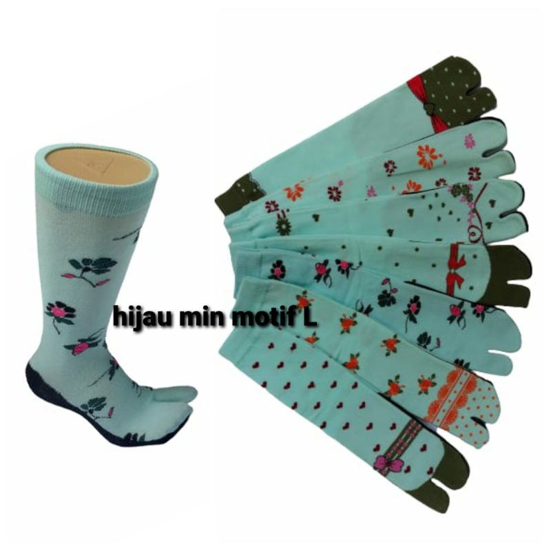 1pasang kaos kaki jempol motif(hijau min)Dewasa