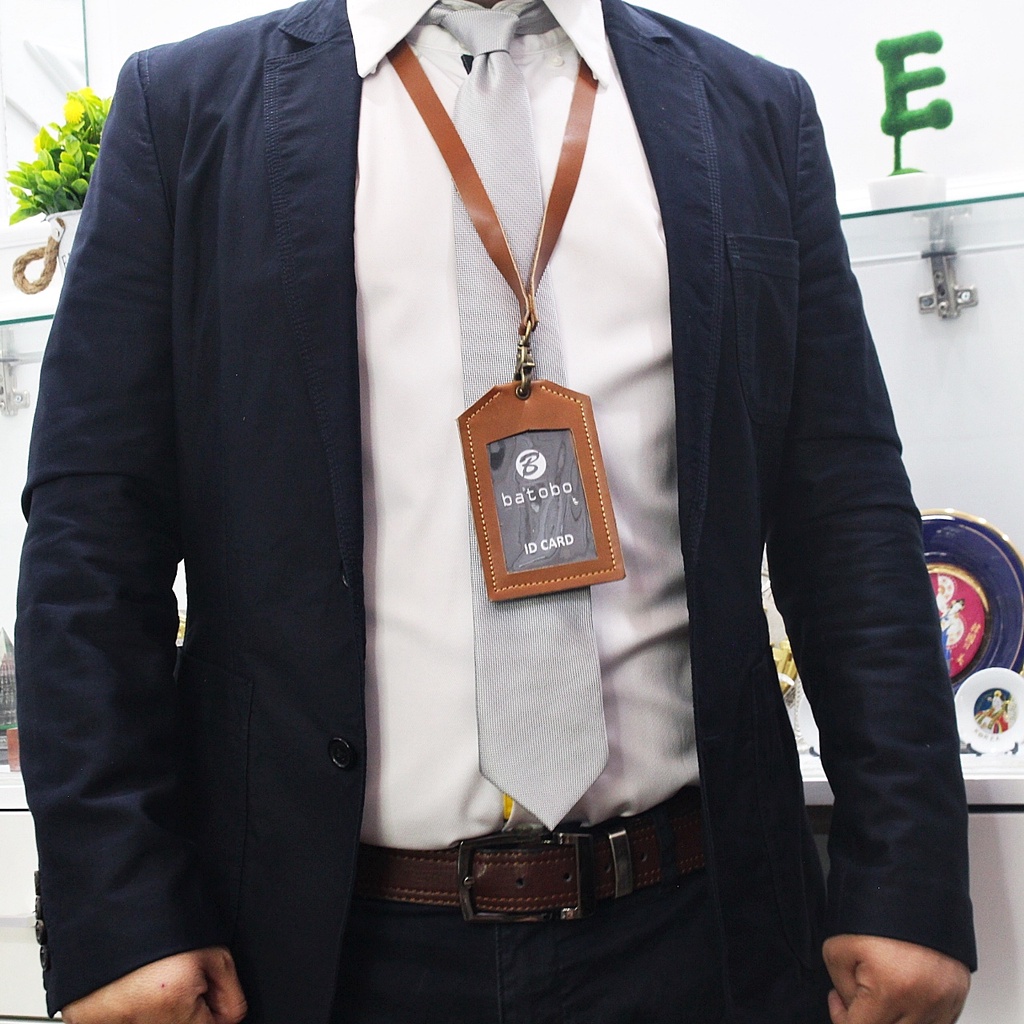 

Id card Gantungan Kulit Asli ID Card Holder Name Tag 2In1 B001531 Batobo