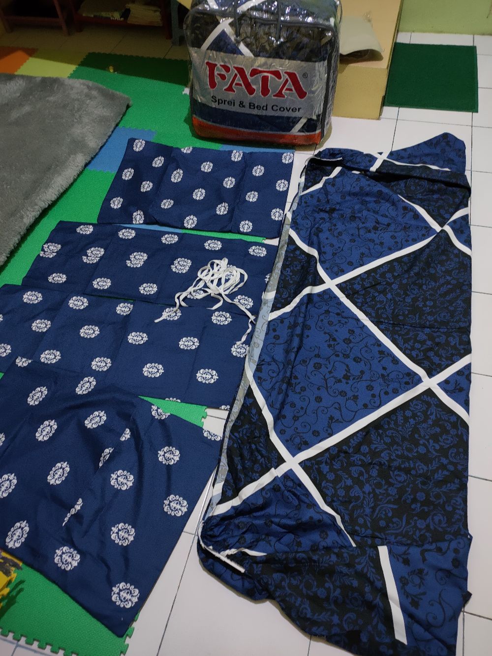 Fata - Bed Cover Set Ibiza Blue King Size 180x200 / Queen Size 160x200