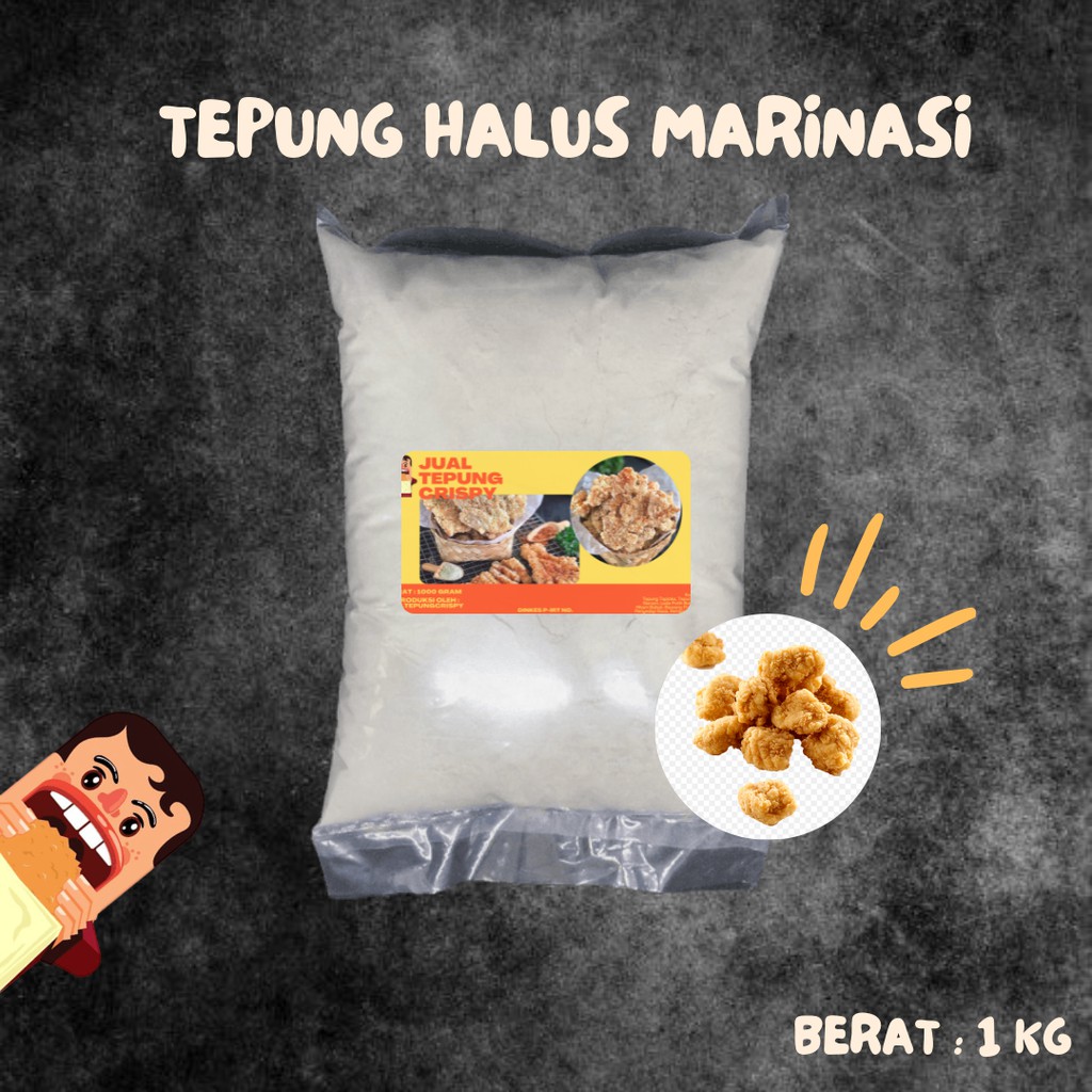 Tepung Halus Marinasi / Tepung Pelapis / Tepung Rendaman Ayam Udang Kemasan 1Kg