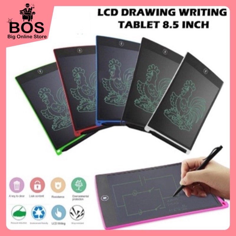 BOS - PAPAN TULIS ELECTRONIK | LCD DRAWING WRITING 8.5 inch / 10.5 inch TABLET MAINAN ANAK