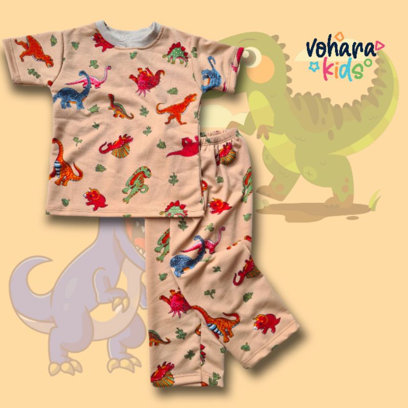 Setelan Anak Babyterry Motif HAPPY ANIMAL/ DINO Setelan Anak Kekinian SETELAN DINO