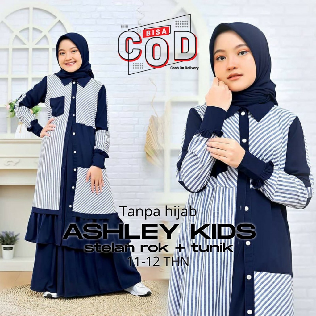 FK- Gamis Anak Usia 8-9 Tahun Ashley kids Model Gamis Anak Terbaru 2021 Kekinian