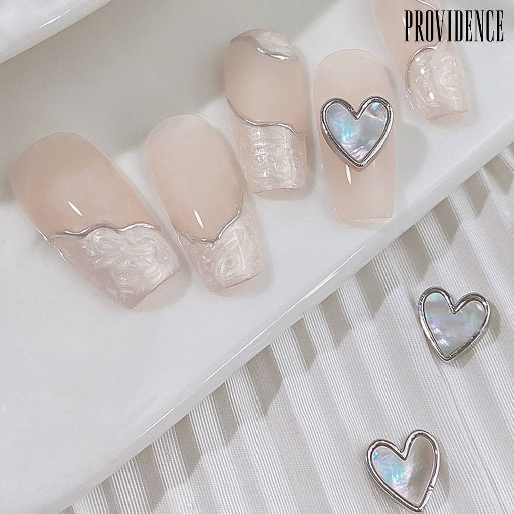 Providence 10Pcs / Set Stiker Kuku Motif Hati 3D Untuk Dekorasi Nail Art / Manicure DIY