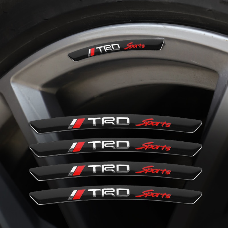 4Pcs Mobil Roda Pusat Hub Stiker TRD Olahraga Emblem Lencana untuk Toyota Avanza Rush Kijiang Innova Calya Razie Yaris Aksesoris