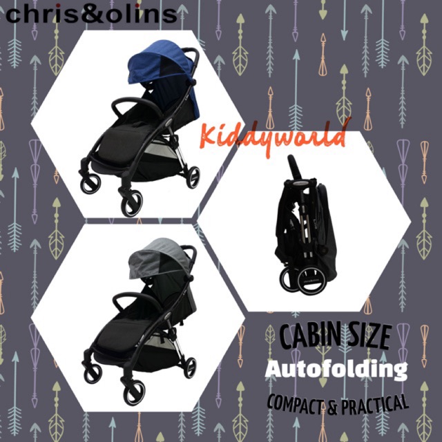 Chris Olins Stroller Lipat Otomatis Cabin Size - Lila