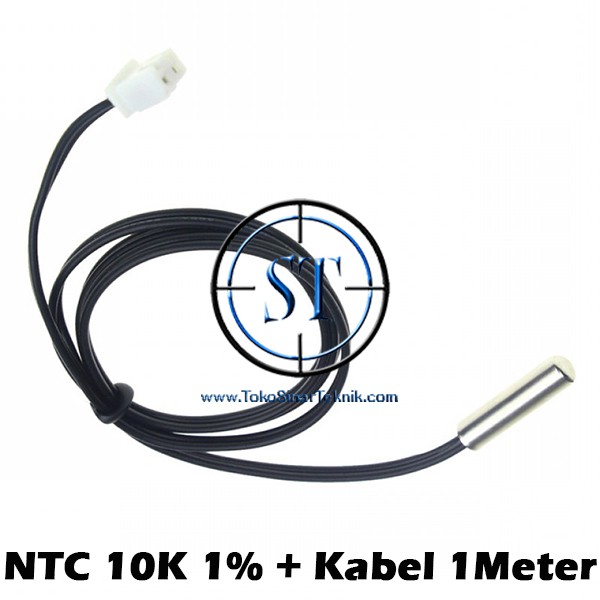 NTC THERMISTOR TEMPERATURE SENSOR SUHU dan Kabel 1 Meter Sambungan Thermometer Hygrometer Tetas Telur Temperatur 10k Cable Sensitif Akurat