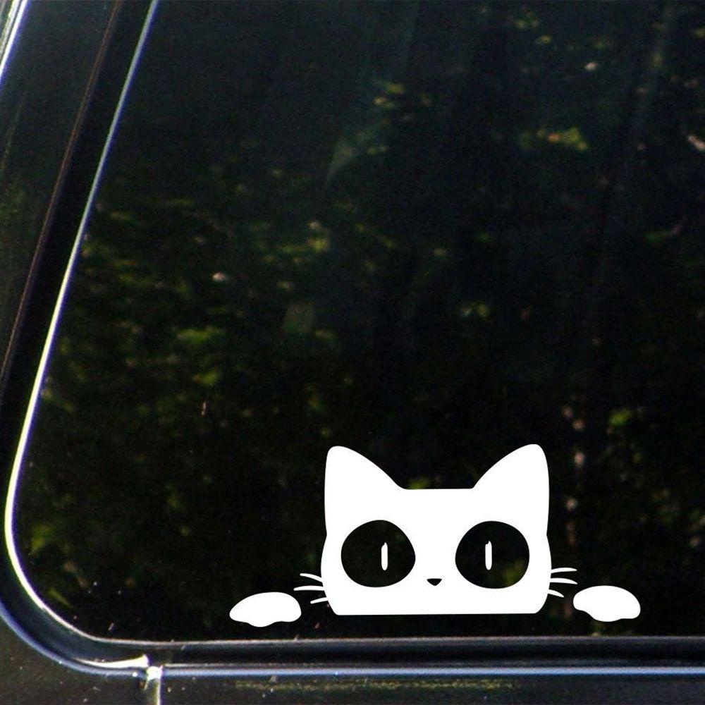 Populer Stiker Mobil 14CM * 6.2CM Styling Mobil Lucu Kejutan Kucing Mengintip