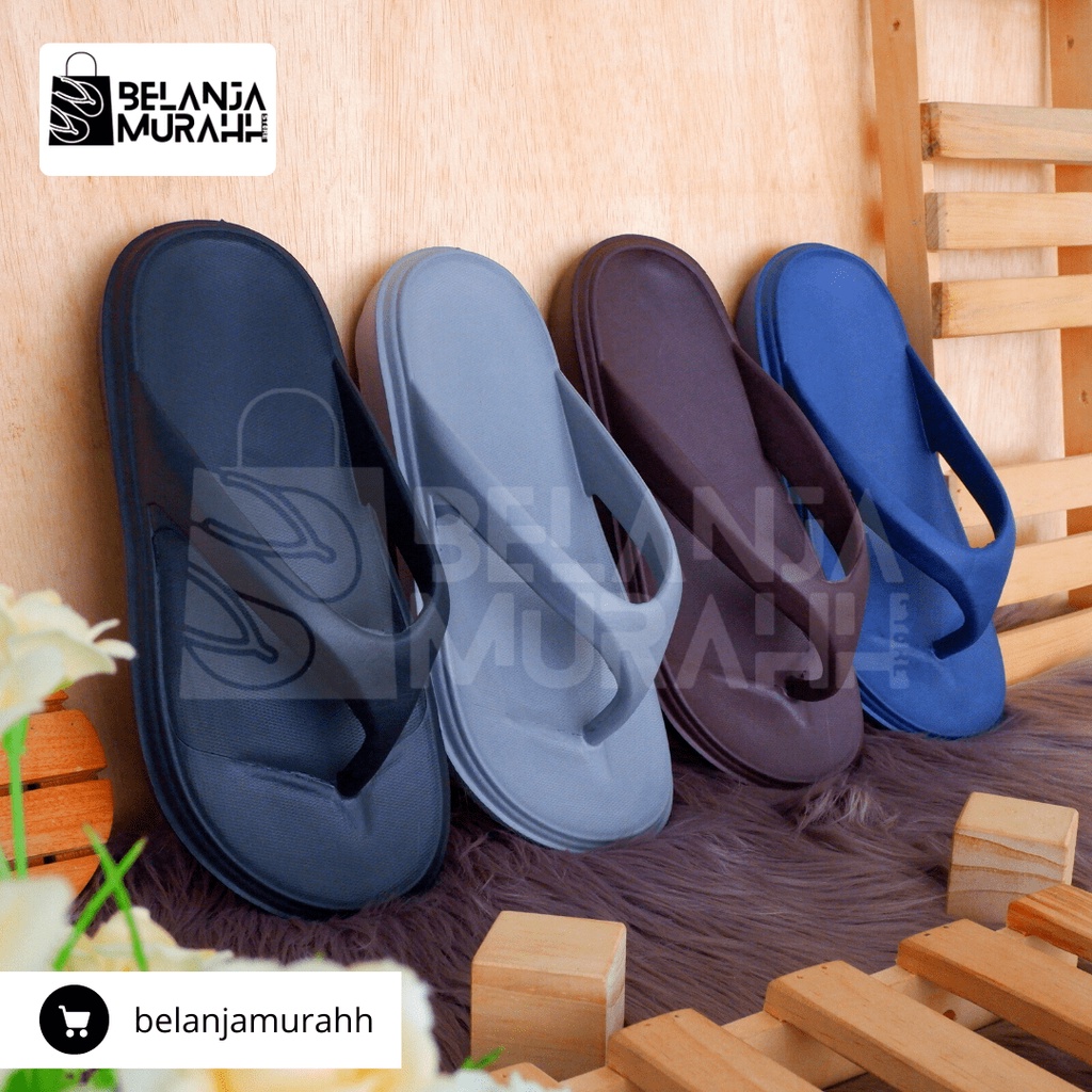 Sendal Jepit Karet Pria / Sandal Jepit Eva Pria Polos Empuk Anti Slip Dan Anti Air