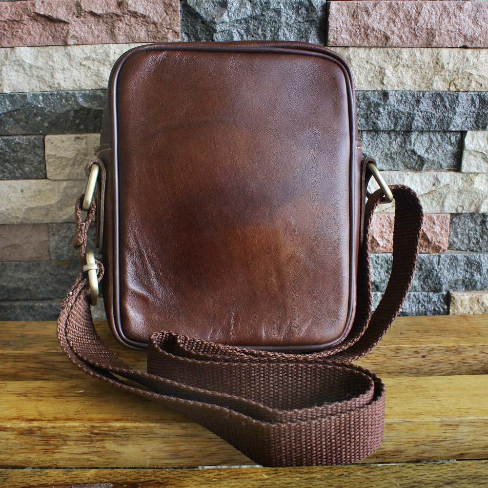 TAS KICKERS KECIL COKLAT KULIT SAPI ASLI 100%