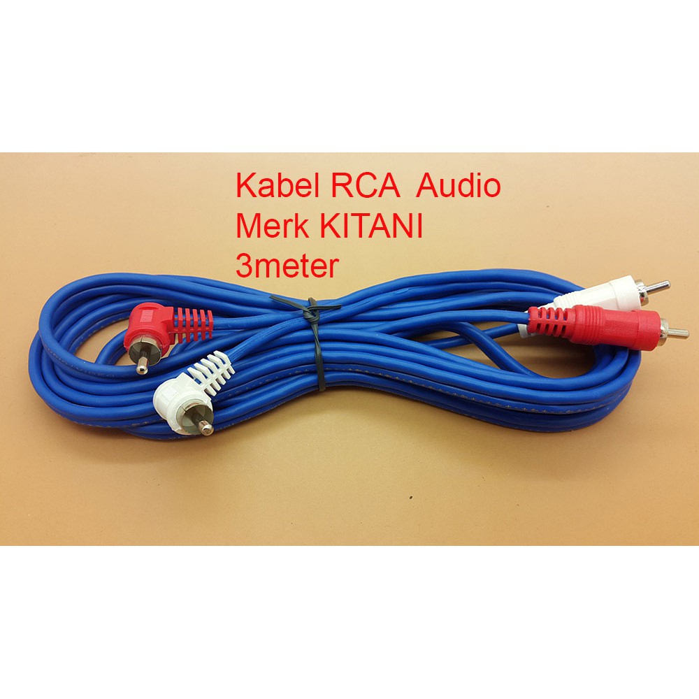 Kabel AUDIO RCA 2 K 2 Male Merk KITANI ( Cable RCA ) Panjang 3m