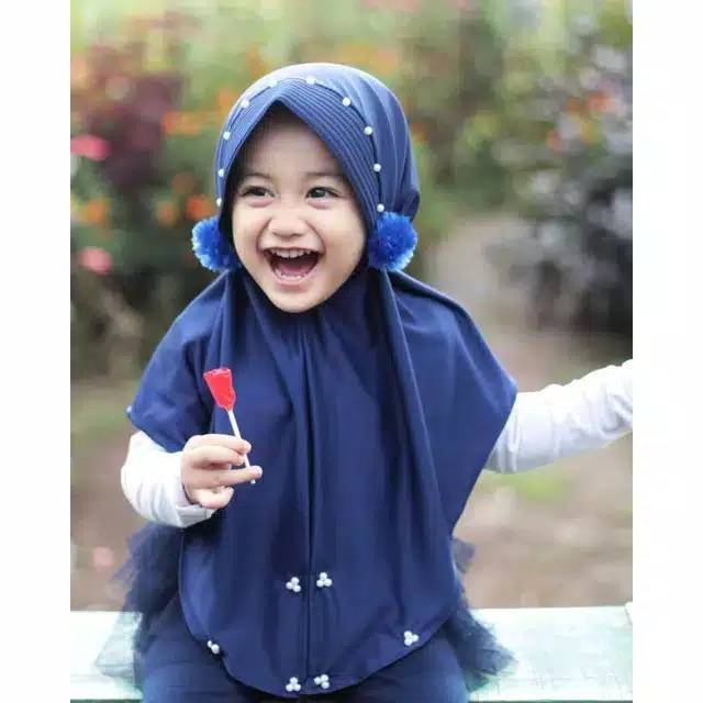 Jilbab Hijab Anak Hijab Anak lucu Jilbab Pompom Hijab Pompom