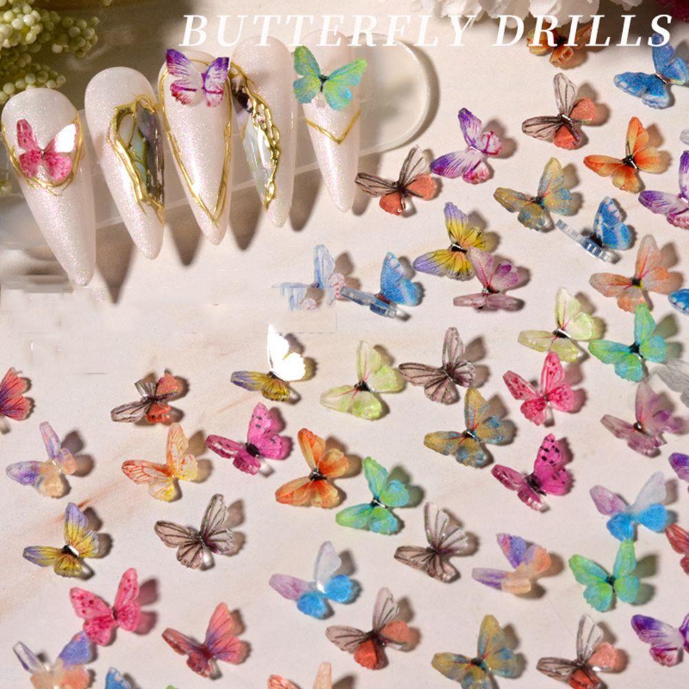 AUGUSTINA Agustina Butterfly Nail Art Perhiasan INS Style Charm Indah Jepang DIY Nail Art Aksesoris