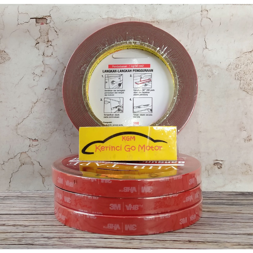 DOUBLE TAPE 3M VHB 12mm X 4,5m LEM BOLAK BALIK