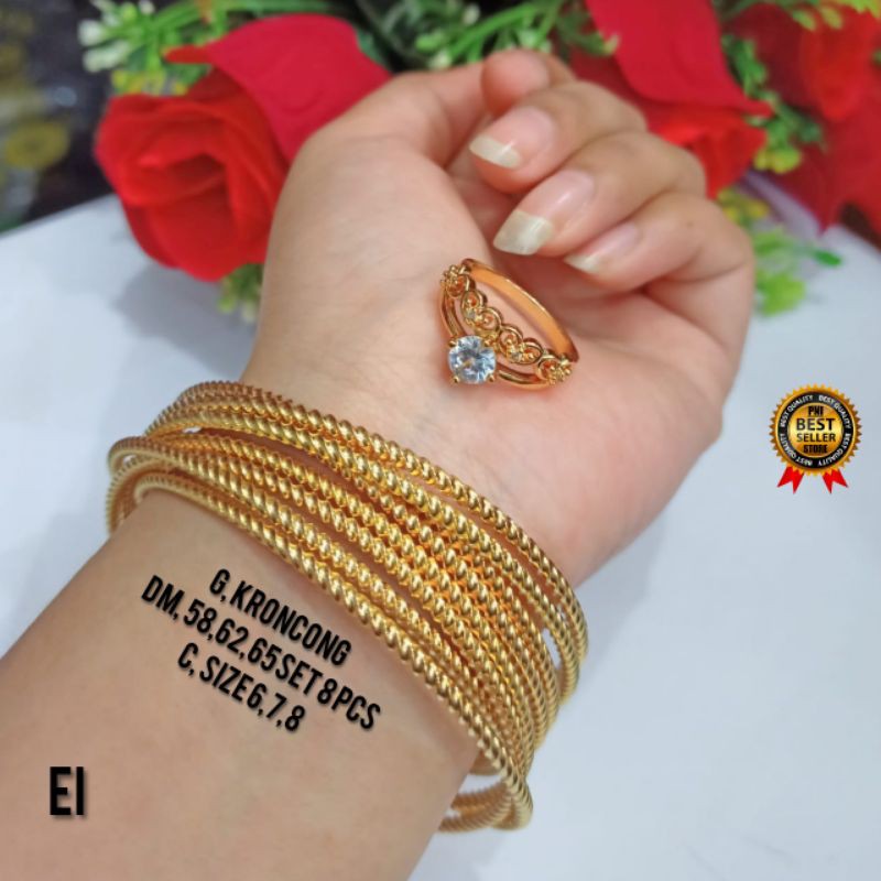 GELANG TANGAN WANITA KERONCONG 8 PCs FREE CINCIN TERMURAH