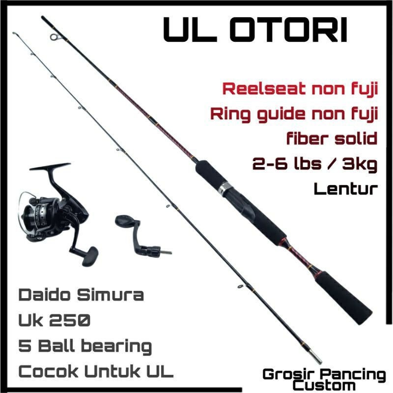 joran pancing ul ultralight murah lentur fiber solid kuat ajiro otori 165 180 cm