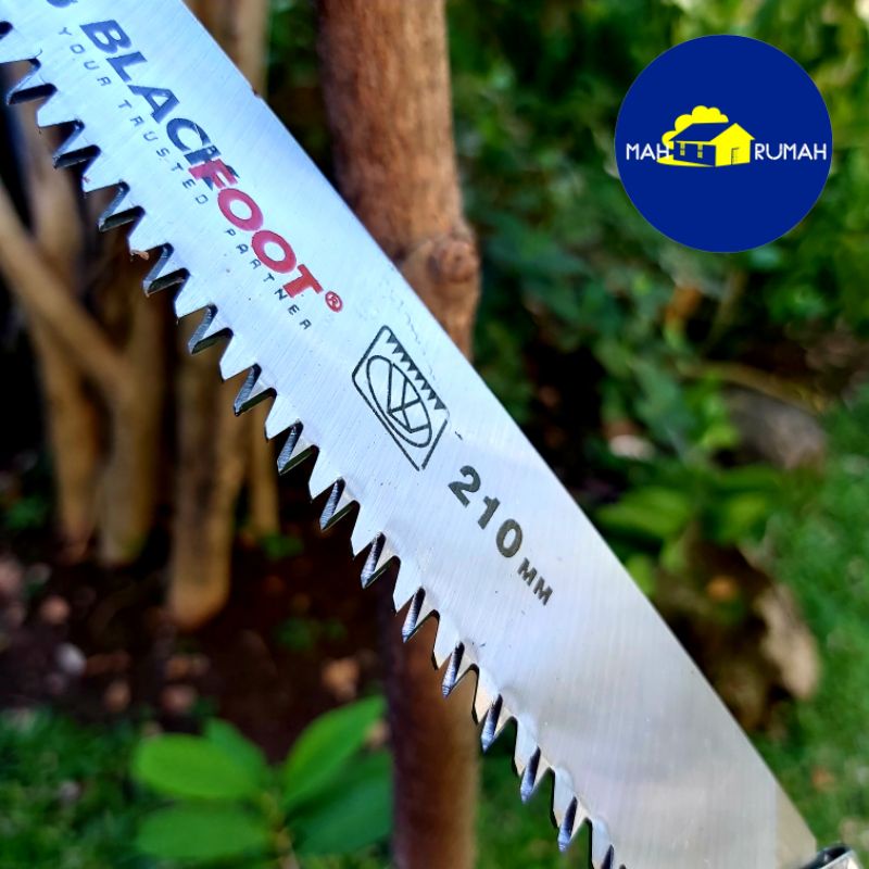 FOLDING SAW Gergaji Lipat Graji Tangan Kayu Pohon Dahan Ranting - BLACKFOOT 21 cm 210mm 8&quot; 8inch