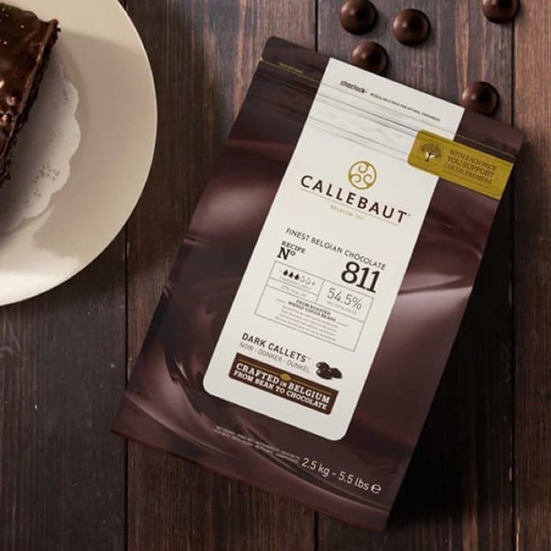 callebaut dark chocolate cokelat coklat 54,5% 811 2,5 kg