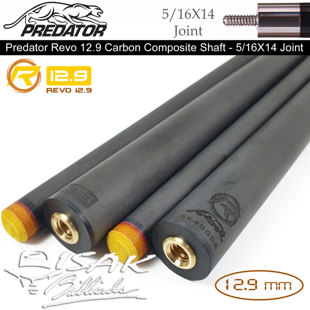 Predator Revo 12.9mm Carbon Shaft - 5/16X14 Joint Mezz Schon Joss Billiard Cue Stick