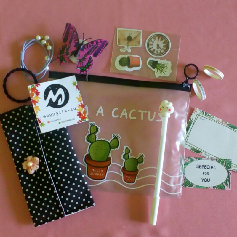 

Tempat pensil transparan Hampers/Giftbox/kado cewek/kado unik