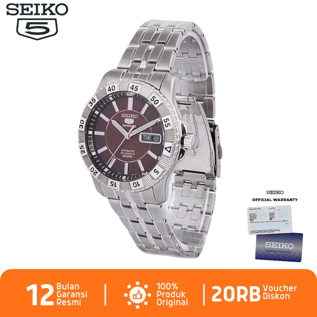 Seiko 5 SNZJ25 Jam Tangan Pria Seiko 5 Automatic SNZJ25K1 Stainless Steel Strap