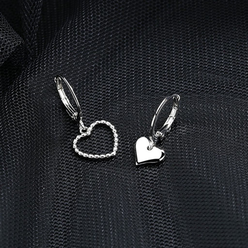 Hu Hu Hu Hu Hu Alat Bantu Pasang Kacamata♡ 2pcs Anting Tusuk Gantung Asimetris Desain Hati Hollow Bahan Tembaga Untuk Wanita