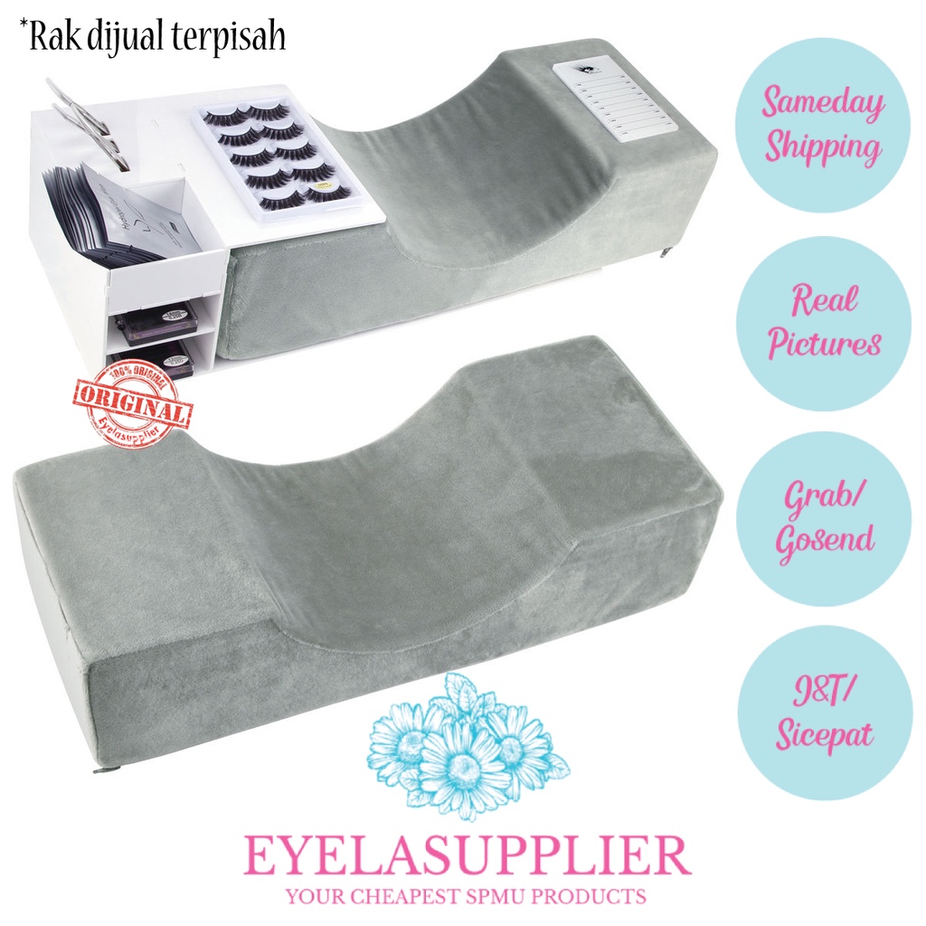 Bantal  U-shape Ergonomis Pillow Eyelash Extension Bentuk U Tatakan Penyangga Leher  Studio Salon Sambung Bulumata Bahan Beludru Flanel Premium Memory Foam Latex Busa