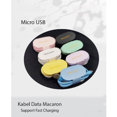 Kabel Data Macaron Packing Suport Fast Charging Micro USB, Type - C &amp; Iph One