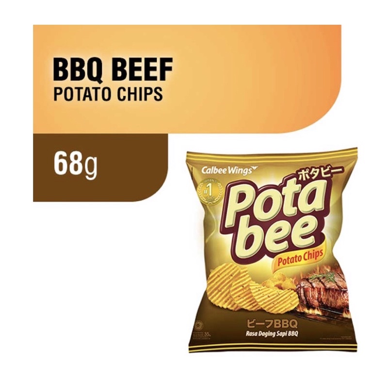 

POTABEE Potato Chips Barbeque Beef 68gr