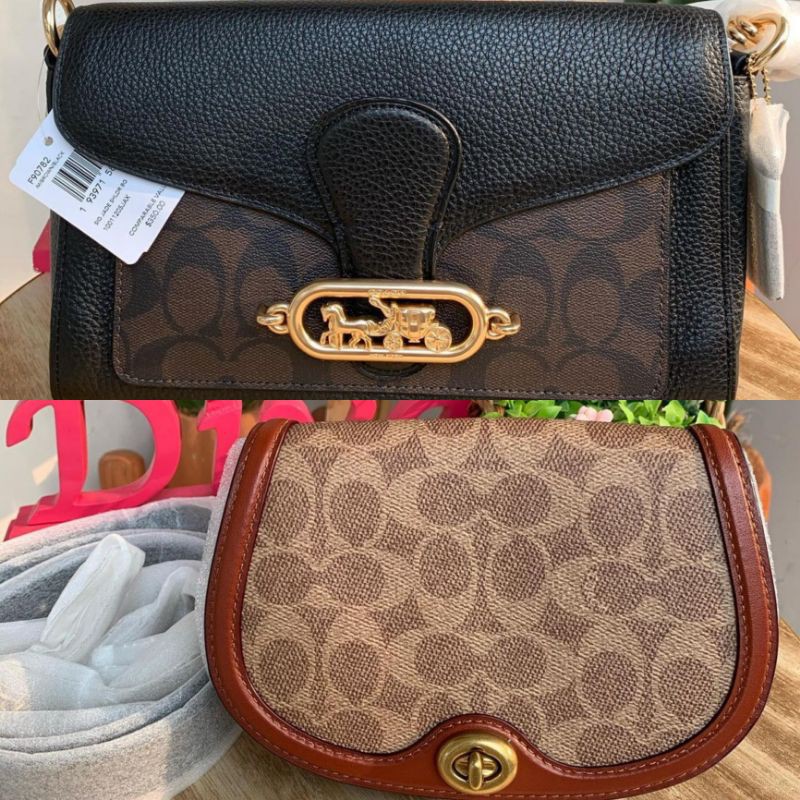 Ready Coach Jade Brown & Coach Belt Bag Sign Tan Rust