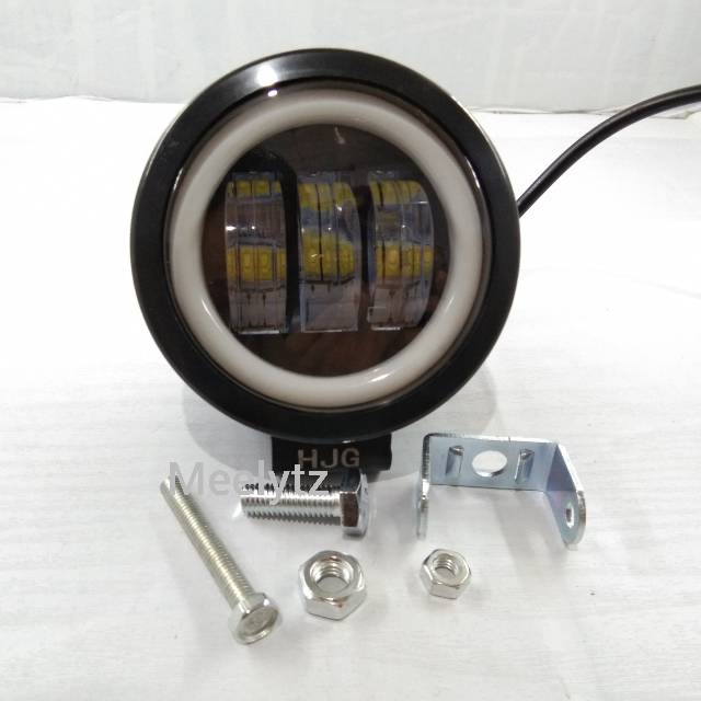 Lampu tembak sorot LED CWL 3 mata lensa 6D 60watt HJG cree angel eye Bulat