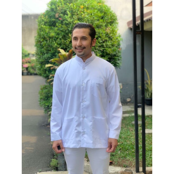 Koko Ammu Putih - Tangan panjang - Toyobo kualitas terbaik