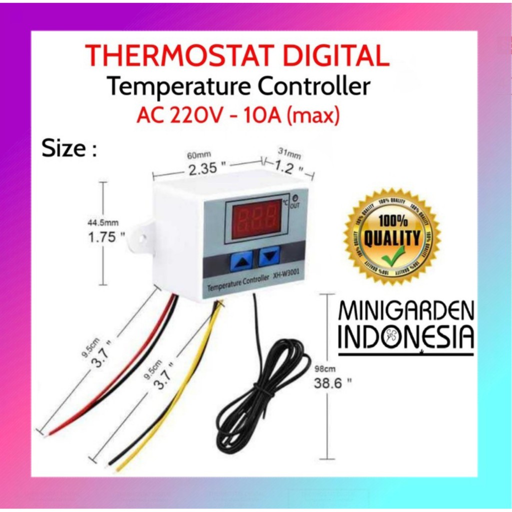 TERMOSTAT DIGITAL 220V thermostat W3001 AC temperature controller Mesin Tetas telur pengatur suhu