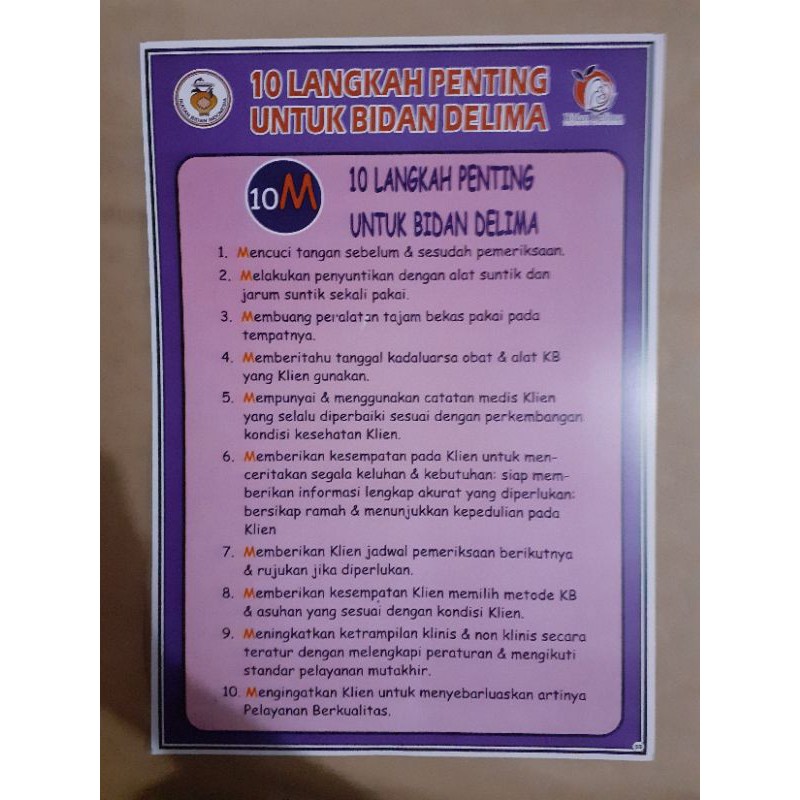 (55) POSTER 10 LANGKAH PENTING UNTUK BIDAN DELIMA