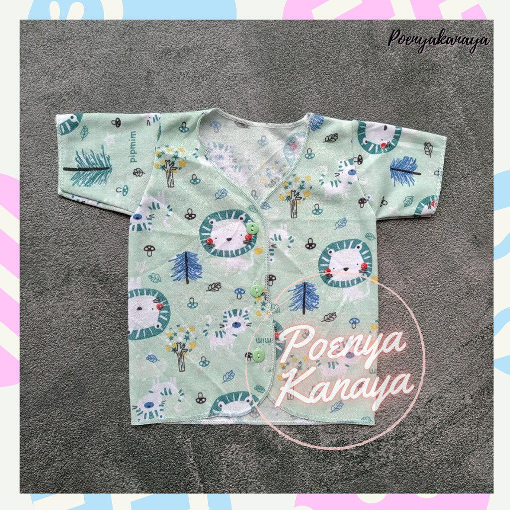 BB41 Baju Bayi Tangan Pendek Motif Warna SNI PIPMIM Newborn 0-3 Bulan-4