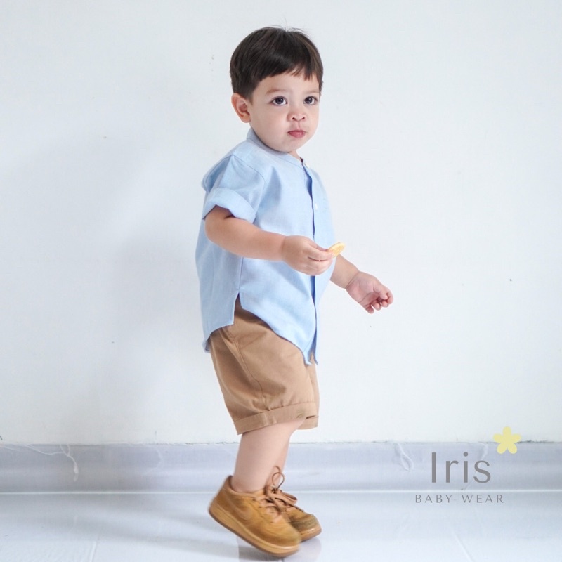 IRIS - ATASAN KEMEJA BAYI KOKO ANAK LAKI LAKI POLOS LENGAN