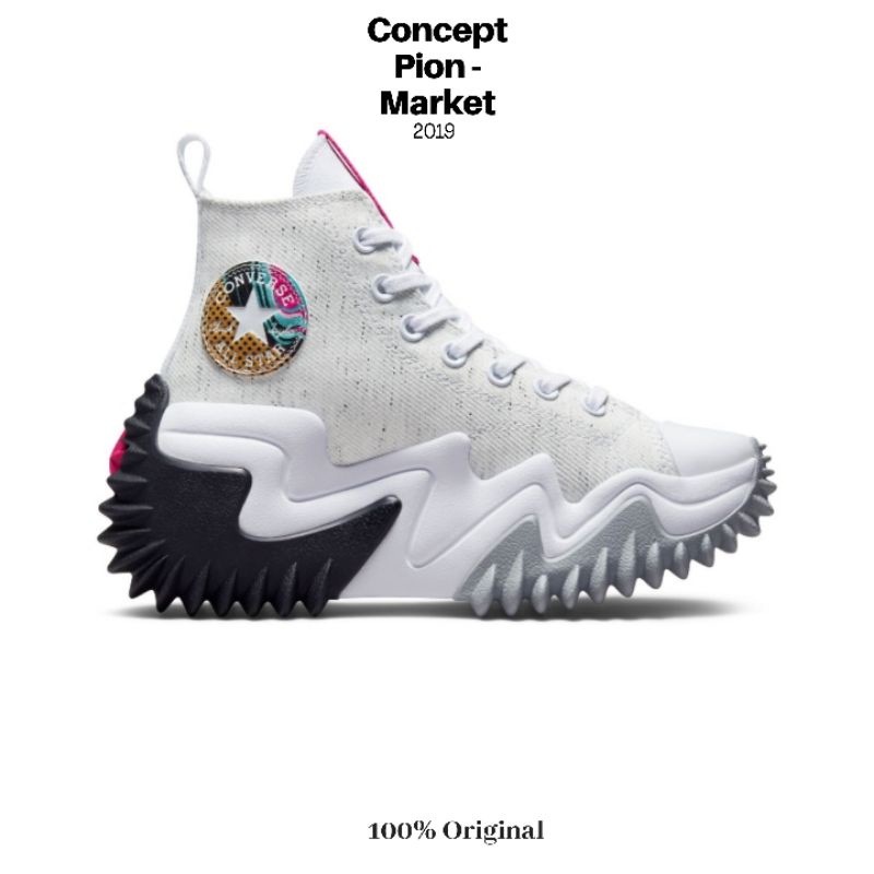 Converse Run Star Motion 90's Throwback HI White/Prime Pink/Black