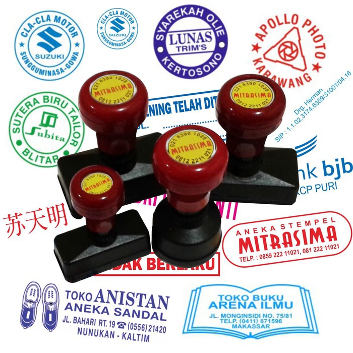 Stempel otomatis / Stempel warna 1 Warna ukuran standar