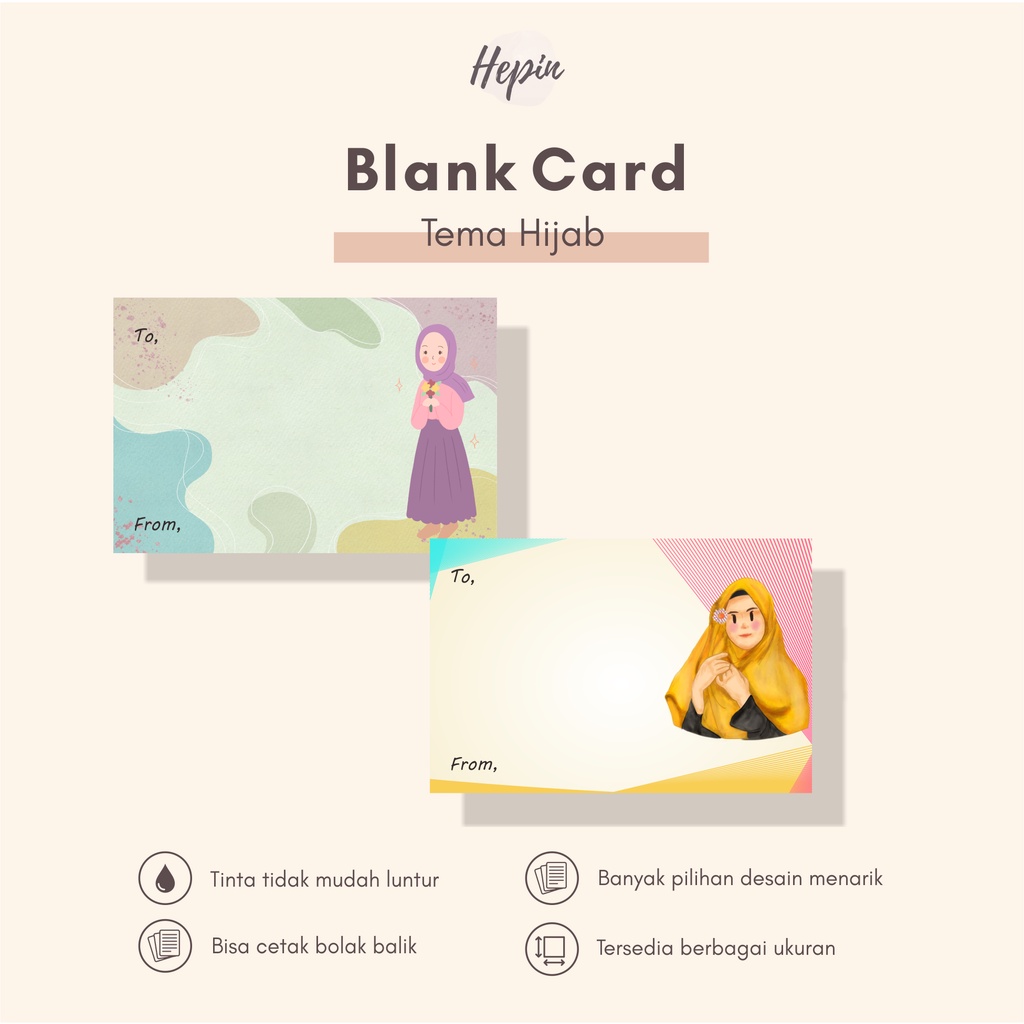 

cetak blank card olshop murah tema HIJAB
