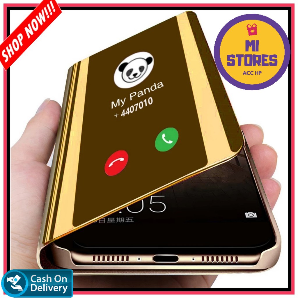 Case Oppo Reno 2F Clear View Standing Flip Cover Premium Hard Case