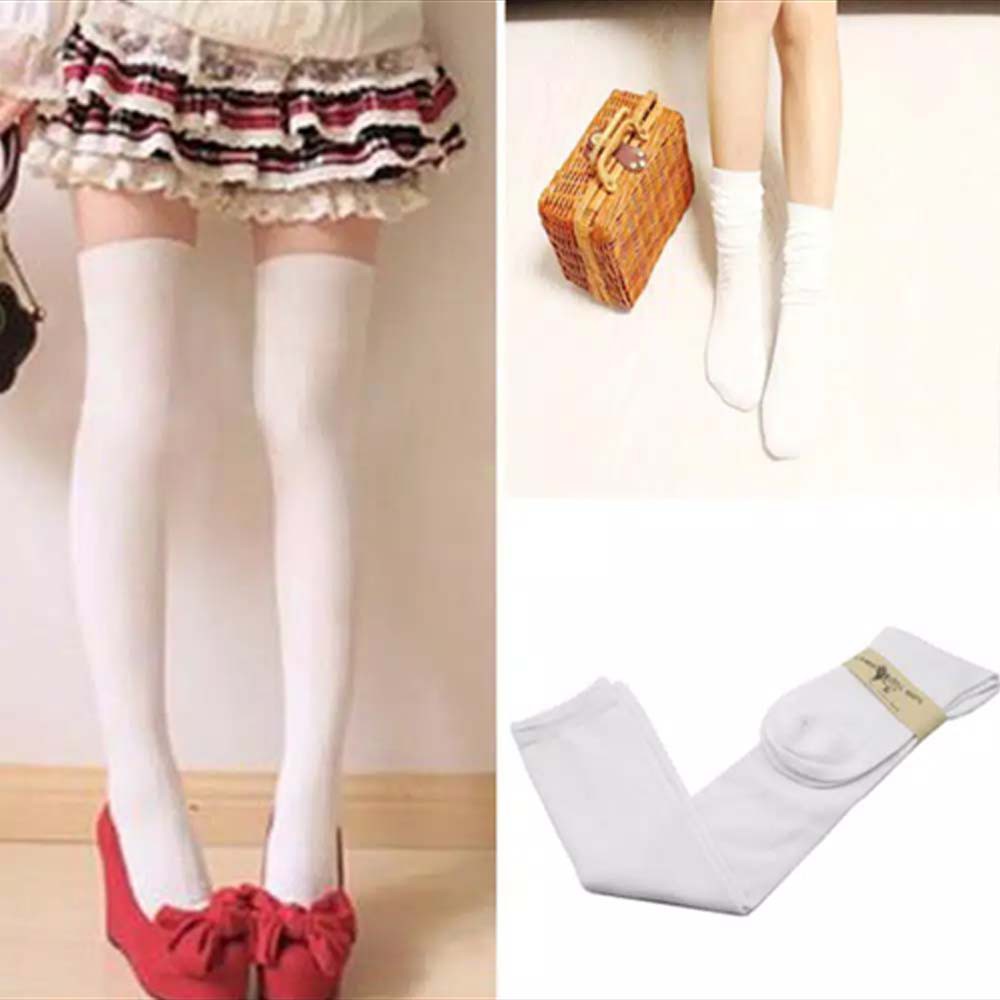 KT-02 overknee socks / KAOS KAKI sepaha warna hitam / putih